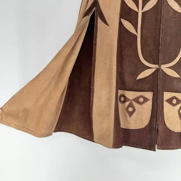 Brown and Tan Women's Cape Jacket - Picture 4 of 8